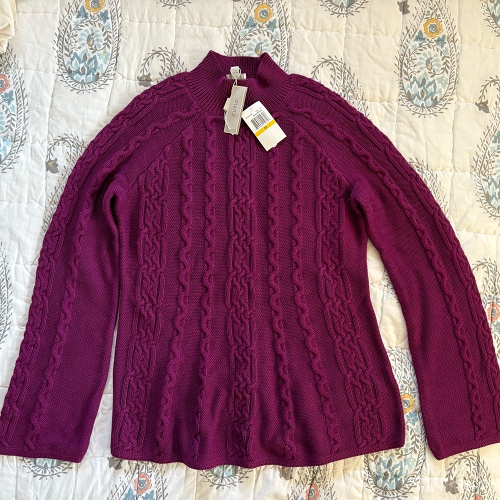 Cupio Rich Purple Cowl Neck Sweater